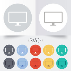 Computer widescreen monitor sign icon.