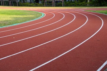 The running track closeup at a playground