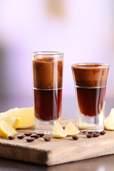 Espresso cocktail served on table