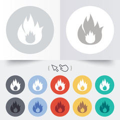 Fire flame sign icon. Fire symbol.