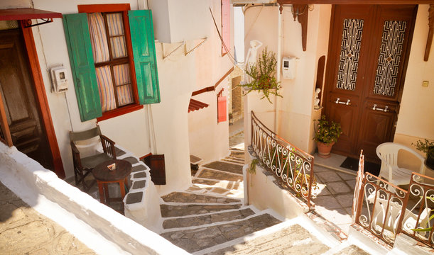 Lovely old Greek street, Vathi, Samos