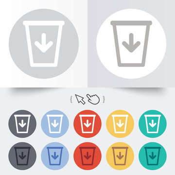 Send to the trash icon. Recycle bin sign.