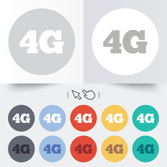 4G sign. Mobile telecommunications technology.