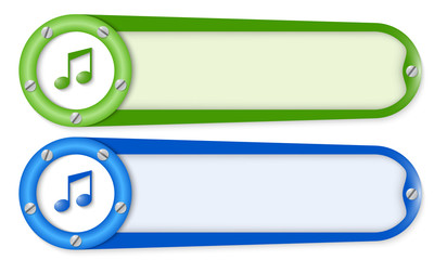 Obraz premium set of two buttons with screws and music symbol