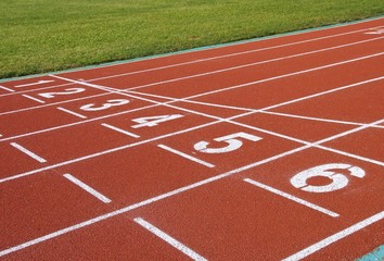 The running track closeup at a playground