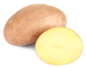 Fresh potato isolated on white