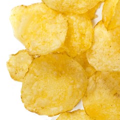 Potato chips. Macro. Selective focus.