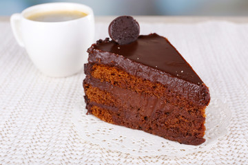 Piece of chocolate cake