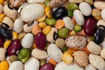 Mixed beans. Macro. For backgrounds or textures.