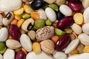 Mixed beans. Macro. For backgrounds or textures.