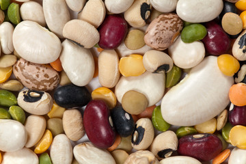 Mixed beans. Macro. For backgrounds or textures.