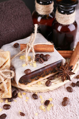 Organic soap with coffee beans, sea salt