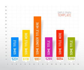 Infographic flat design column graph chart template