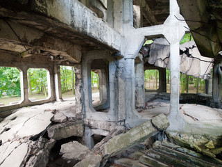 Demolished Westerplatte barracks