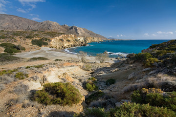 Fototapeta na wymiar One of many beaches on the southern coast of Crete, Greece.