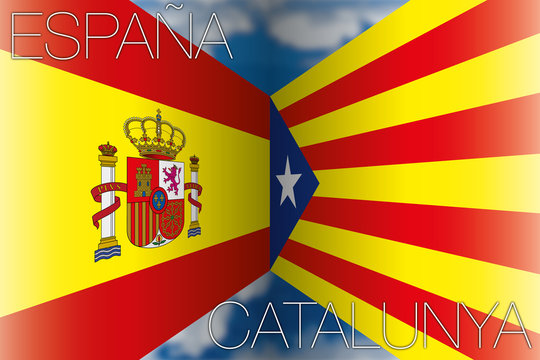 catalonia vs spain flags