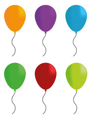Vector illustration of colorful funny balloons