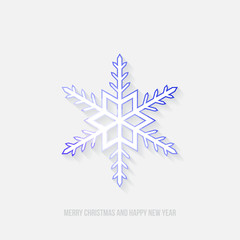 Geometric snowflake, greeting christmas and New year card