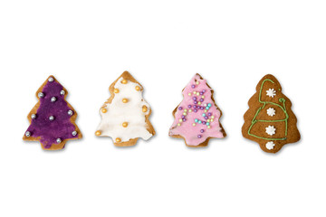 Homemade christmas gingerbread cookies with clipping path