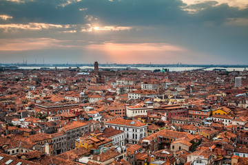 Venice cityscape - view from Campanile di San Marco. UNESCO Worl