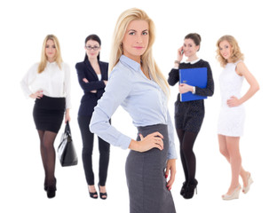 Obraz premium young attractive successful business women isolated on white