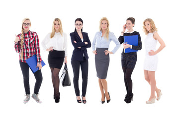 Fototapeta premium successful team - young attractive business women isolated on wh