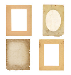 Set of  old photo paper texture isolated on white background