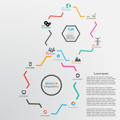 Abstract design template background with gear wheels and infogra