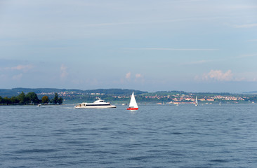 Fototapeta na wymiar Segelboote am Bodensee