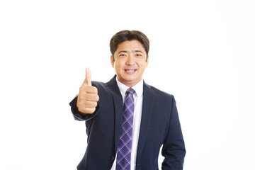 ガッツポーズのビジネスマン