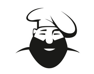 Bearded chef in toque