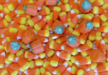 Colorful orange Halloween candy corns