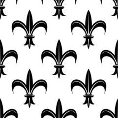 Seamless fleur-de-lis royal black pattern
