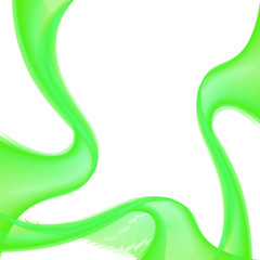 Green Smooth wave on white background