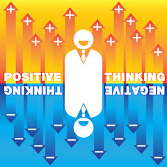 Businessman with positive thinking and negative thinking