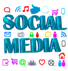 Social media meaning 3D image background
