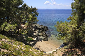 Scenic walk down to the Aegean Sea.