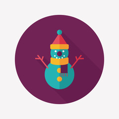 snowman flat icon with long shadow,eps10