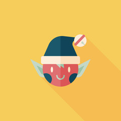 Christmas elf flat icon with long shadow,eps10