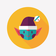 Christmas elf flat icon with long shadow,eps10