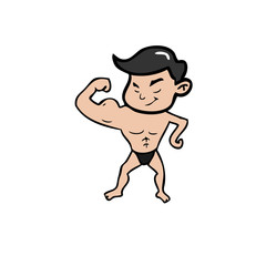 Businessman muscle training