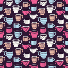 Cups seamless pattern