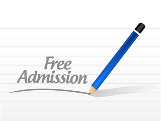 free admission sign message illustration design
