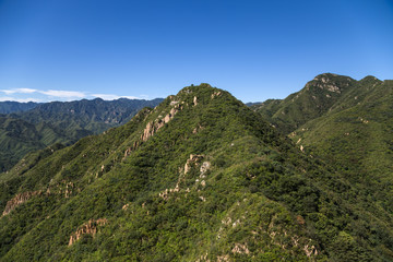 Fototapeta na wymiar China, Juyongguan. Mountains covered with forests