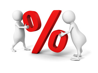 3D peoplebuild red percentage sign