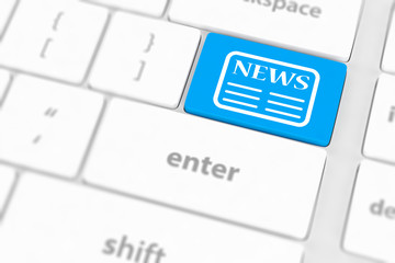 News key on a white keyboard