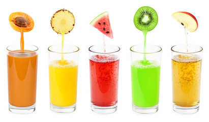 Glass of fresh fruit juices