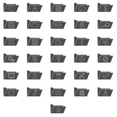 Set of computer folders