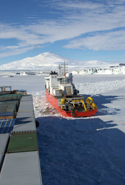 ship in the sea of Antarctic
