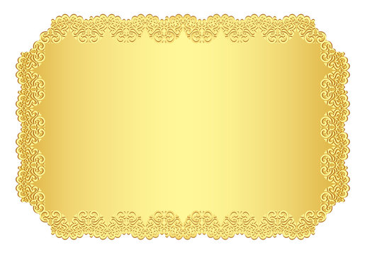 Luxury Golden Invitation With Lace Border